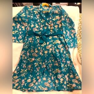 Pakistani Indian Two piece Angrhka style Embroidered shirt silk dupatta.